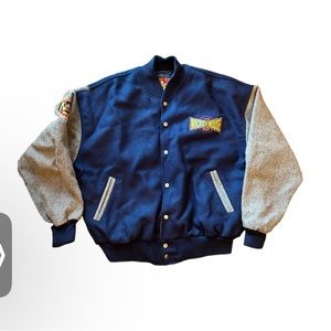 Vintage Disney Mickey Mouse Varsity Jacket Blue‎ Gray